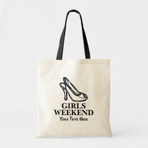 High heel shoes drawing girls weekend tote bag