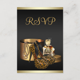 High Heel Shoes Leopard Gold RSVP