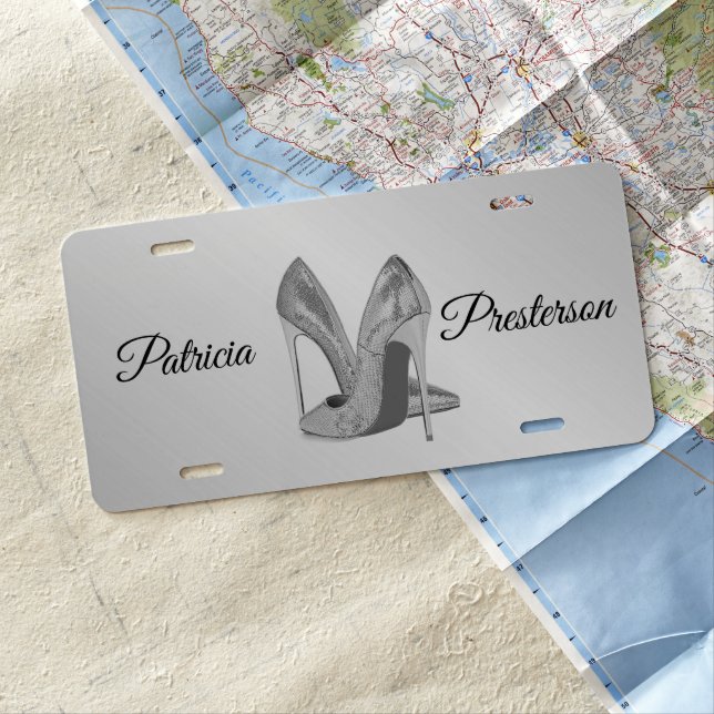 High Heel Shoes Personalized Name License Plate (In Situ)