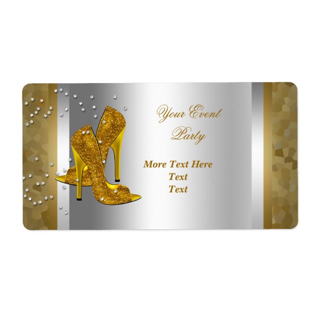 High Heel Shoes Silver Gold Event Label (Front)