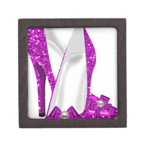 High Heel Shoes Stileto Glitter Pink Gift Box