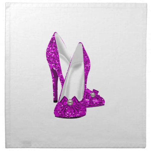 High Heel Shoes Stileto Glitter Pink Napkin