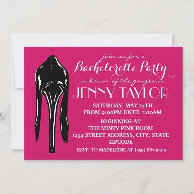 High Heel Stiletto Bachelorette Party Invitation (Front)