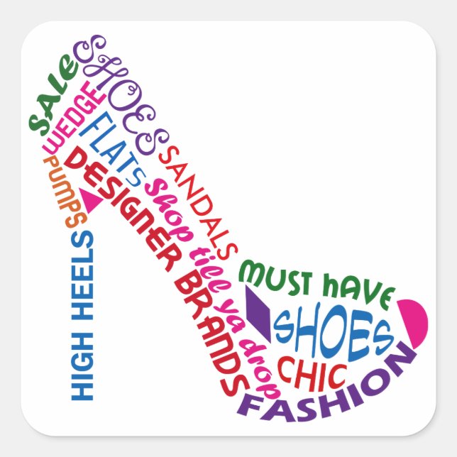 High Heeled Shoe Square Sticker (Front)