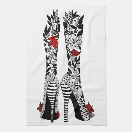 High Heeled Stiletto Fashion Shoes Kitchen Towel