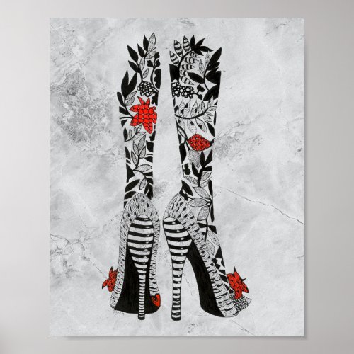 High Heeled Stiletto Fashion Shoes Poster