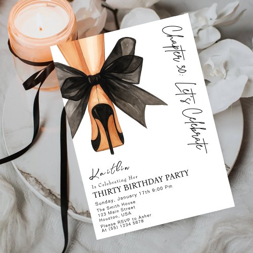 High Heels Black Bow Thirty 30th Birthday 