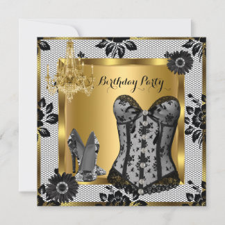 High Heels Chandelier Lace Corset Black 2 Invitation