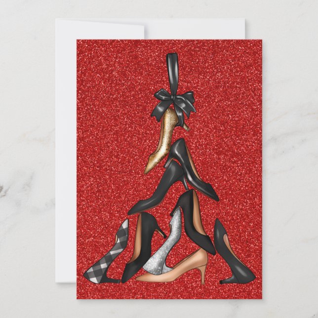 High Heels Christmas Tree Greeting Card (Front)
