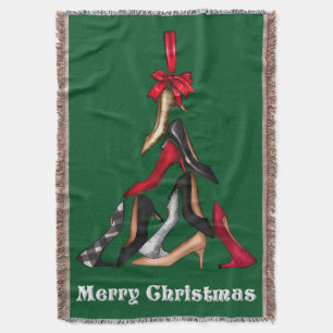 High Heels Christmas Tree Throw Blanket
