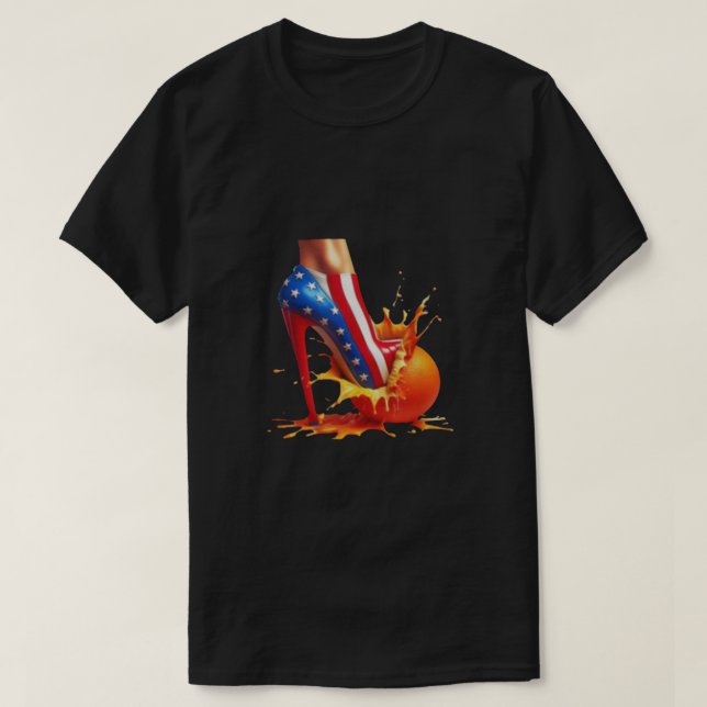 High Heels Crushing Oranges Kamala Harris Tshirt (Design Front)