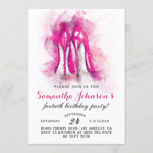 High Heels Fabulous Glam Birthday Invitation