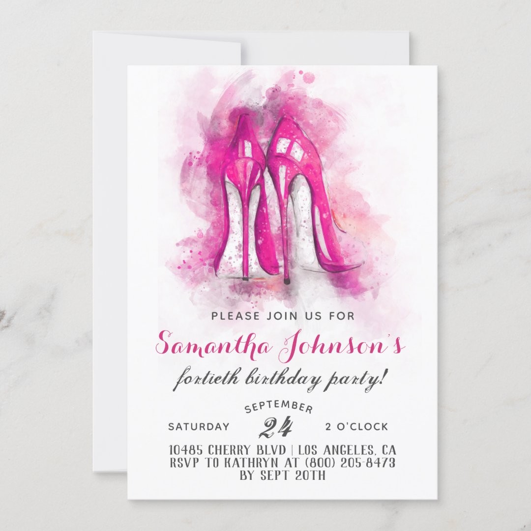 High Heels Fabulous Glam Birthday Invitation | Zazzle