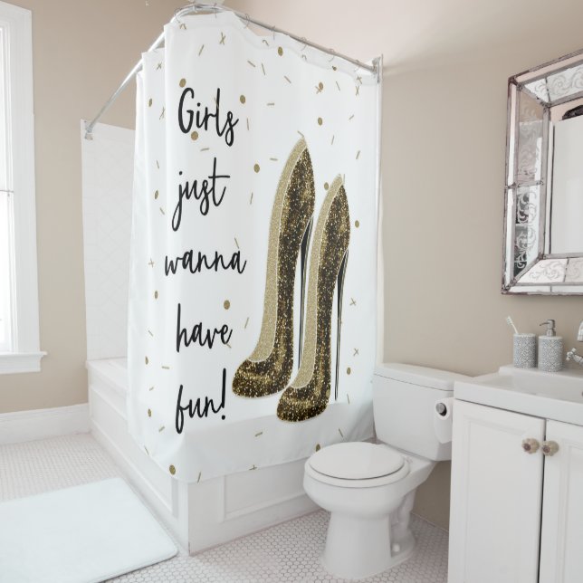 High Heels Fashion Shoes Glam Beauty Girls Wanna.. Shower Curtain (In Situ)
