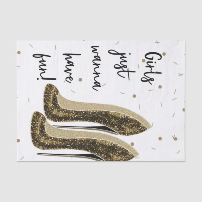High Heels Fashion Shoes Glam Beauty Sweet 16 Tissue Paper (Front)