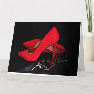 HIGH HEELS & HANDCUFFS ANNIVERSARY GREETING CARD