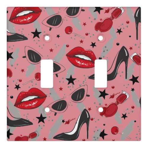 High Heels  Lip Stick Fashion  Light Switch Cover