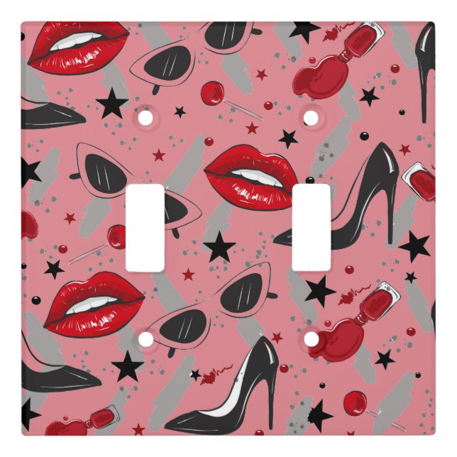 High Heels & Lip Stick Fashion  Light Switch Cover (Front)