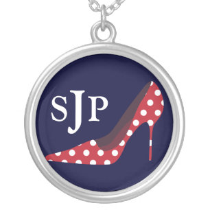 High Heels Monogram Sterling Silver Necklace