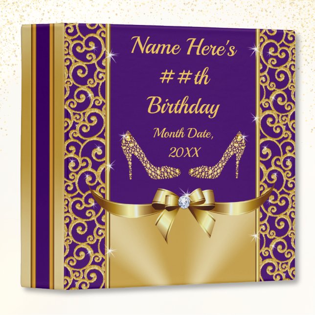 High Heels, Photo Album for Birthday, Customizable 3 Ring Binder (50th birthday gift ideas. 40th birthday gift for woman. High Heel birthday. Birthday Photo Album.)