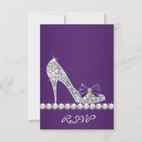 High Heels Purple Sweet Sixteen Birthday RSVP