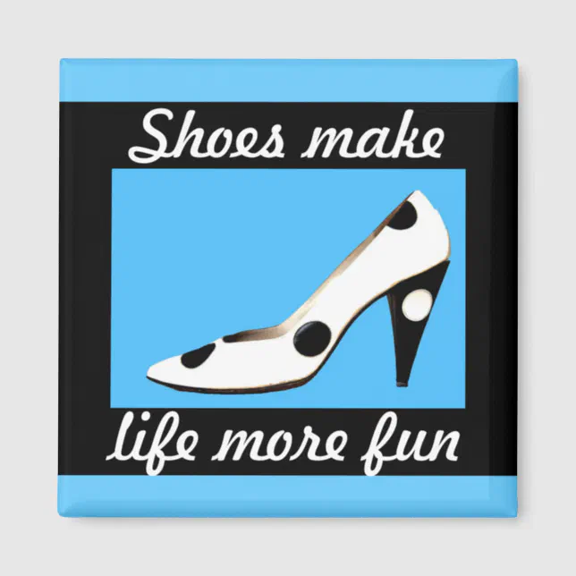 Elegant Black and Silver High Heel Shoe Magnets, Zazzle