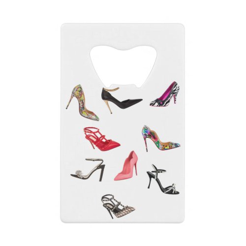 High Heels Shoes Stilettos Collage Ladies Credit Card Bottle Opener