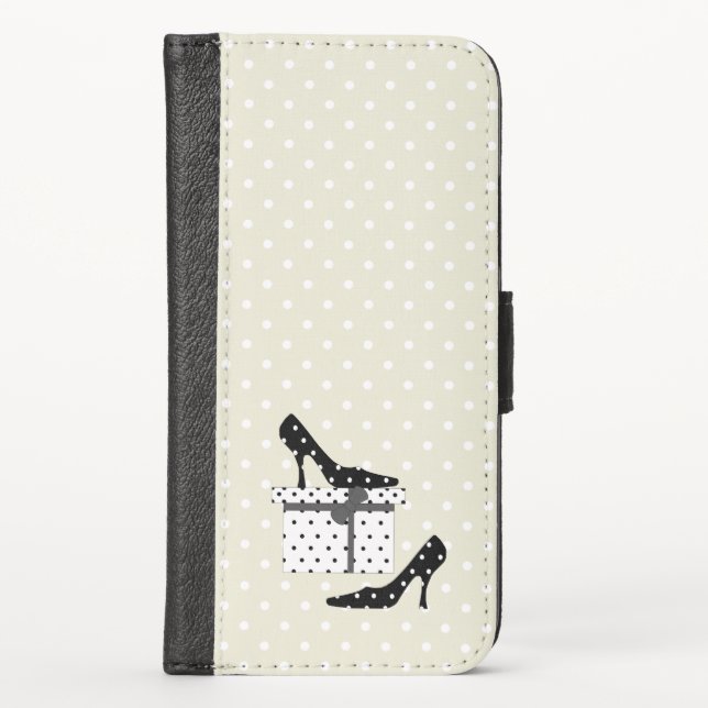 High Heels, Stiletto, Pumps, Black Shoes, Gift iPhone Wallet Case (Front)