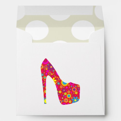 High Heels Stiletto Pumps Flowers Red Shoes Envelope