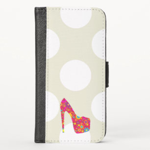 High Heels, Stiletto, Pumps, Flowers, Red Shoes iPhone X Wallet Case