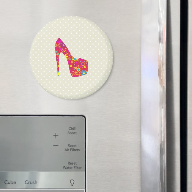 High Heels, Stiletto, Pumps, Flowers, Red Shoes Magnet (In Situ (Fridge))