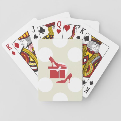 High Heels Stiletto Pumps Red Shoes Gift Poker Cards