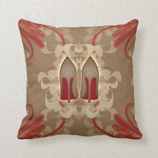 high heels with STYLISH beige ABSTRACT background Throw Pillow