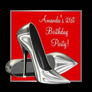 red and black 21st birthday invitations zazzle