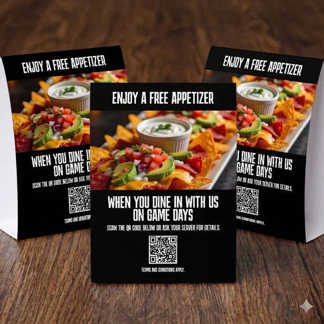 High Impact Restaurant Dining Game Day Offer Paper Table Tent (High Impact Restaurant Dining Offers Paper Table Tent Signs Cover Photo)