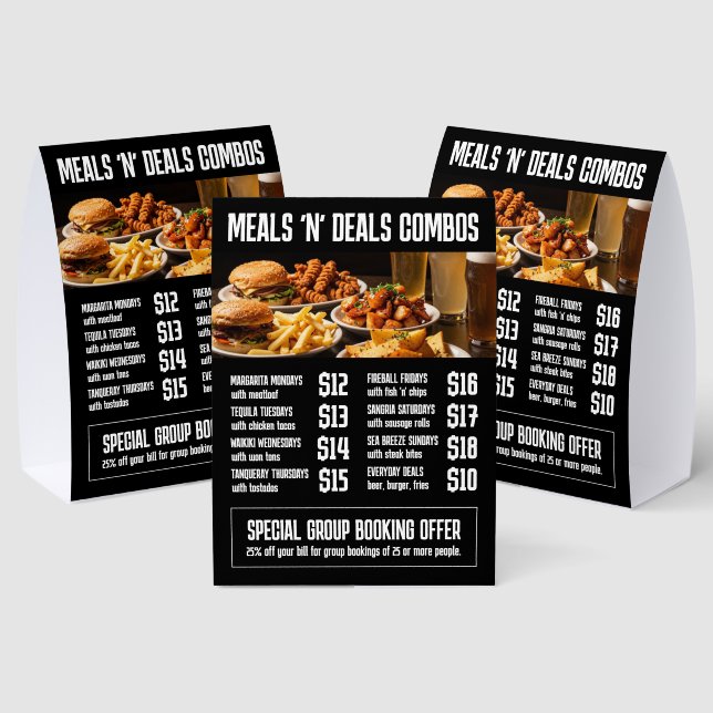 High Impact Restaurant Dining Specials Menu Paper Table Tent (Insitu(Multi))