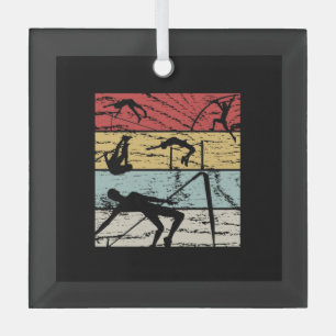 High Jump Retro Glass Ornament