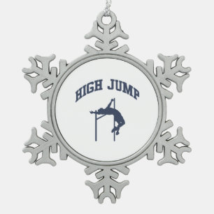 High Jump Snowflake Pewter Christmas Ornament