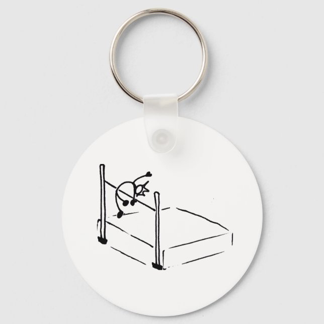 High Jump StickMan Track and Field Keychain (Front)
