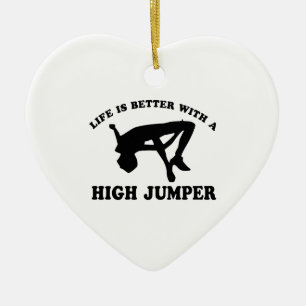 High Jumper Design Ceramic Ornament