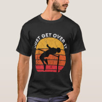 High Jumping Just Get Over It Vintage Retro Sunset