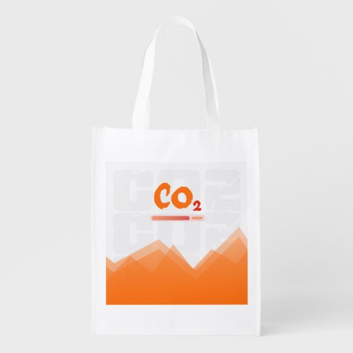 High levels of carbon dioxide pollutioncolorful  grocery bag