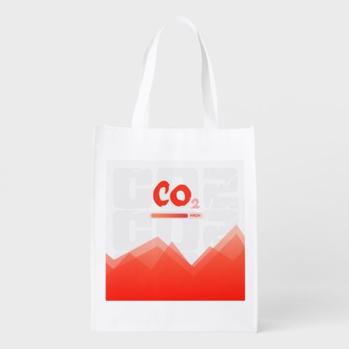 High levels of carbon dioxide pollutioncolorful  grocery bag