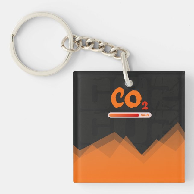 High levels of carbon dioxide pollution,colorful  keychain (Front)