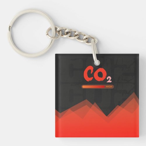 High levels of carbon dioxide pollutioncolorful  keychain