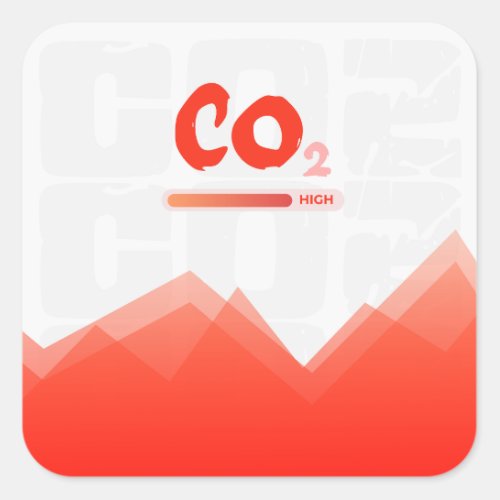 High levels of carbon dioxide pollutioncolorful  square sticker