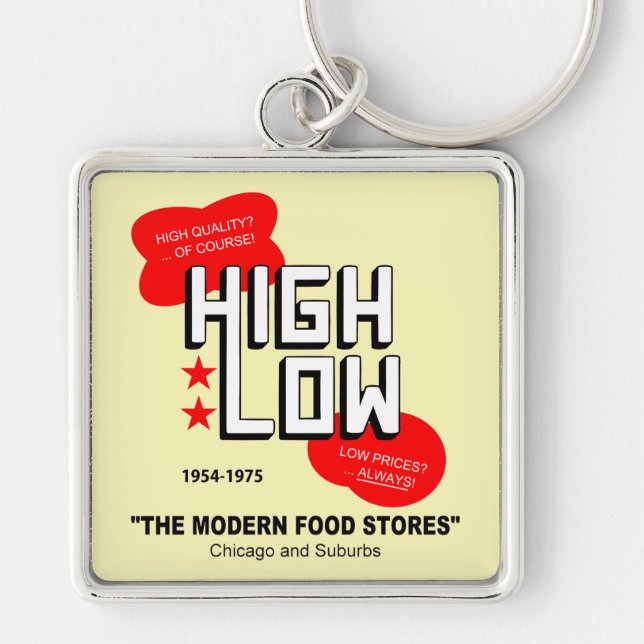 High Low Grocery Stores, Chicago and Suburbs, IL Keychain (Front)