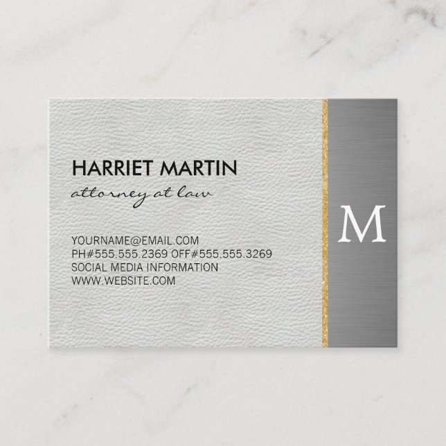 High Luxe with Gold Trim / Monogram Appointment Card (Front)