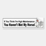 High Maintenance Horse With Filly In Bow Funny Bumper Sticker at Zazzle