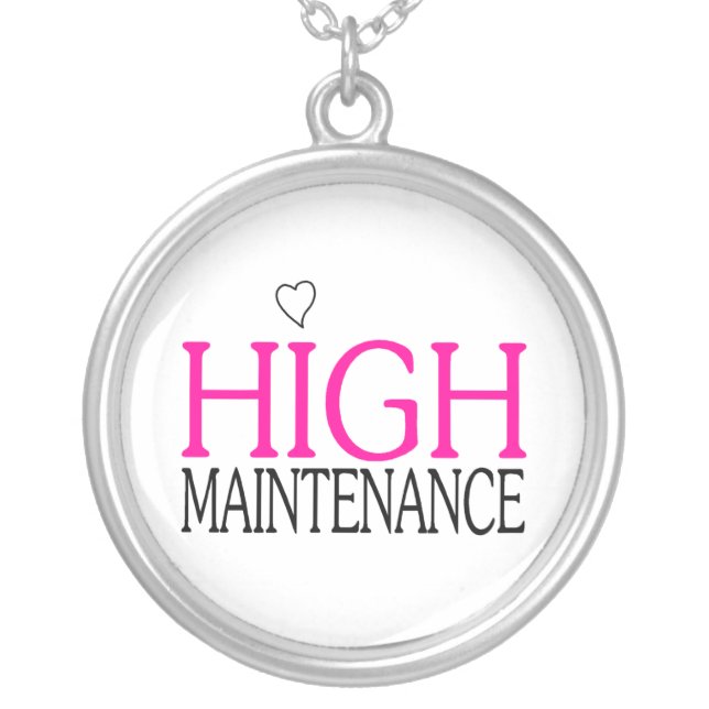 High Maintenance Silver Plated Necklace (Front)